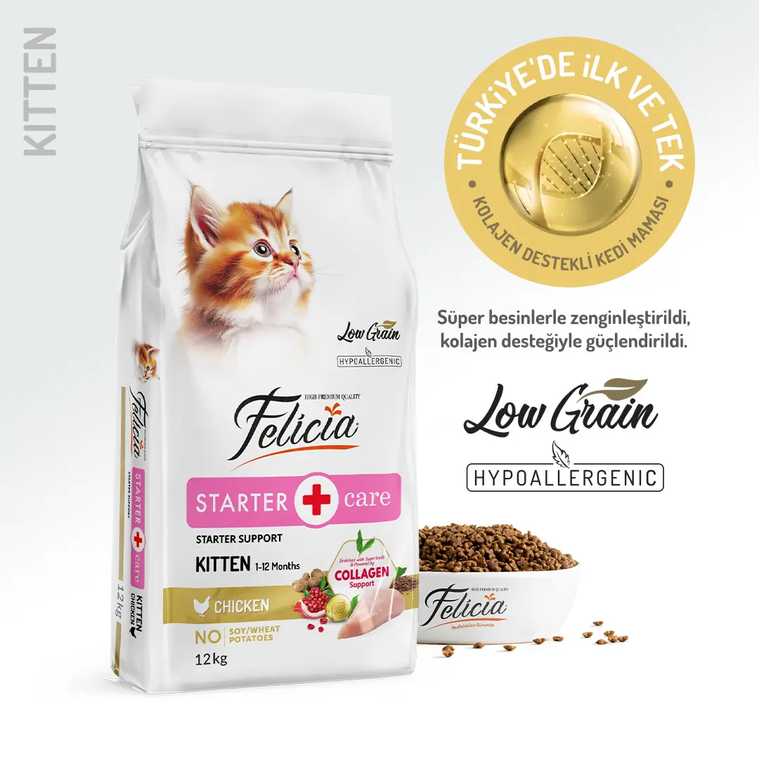 Felicia Düşük Tahıllı Tavuklu Anne ve Yavru Kedi Maması